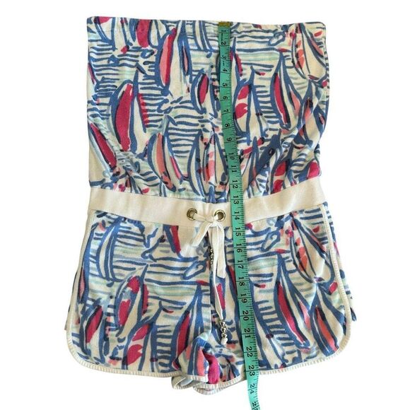 Women’s Lilly Pulitzer Dixon Romper Red Right Return Sailboat Terry Cloth Small - Picture 7 of 12